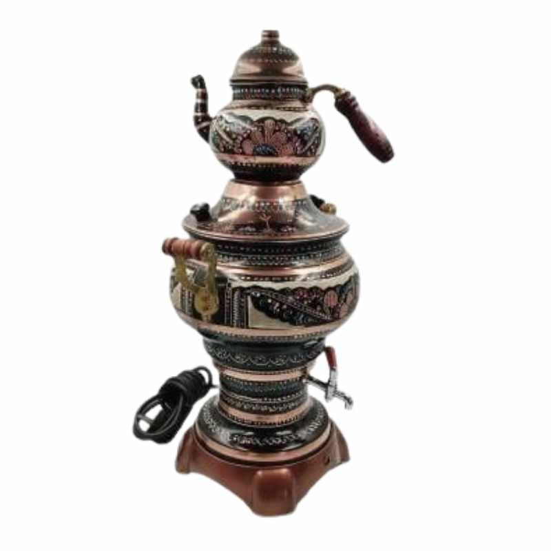 Anka İŞB1 1Demlikli 7 Litre İşlemeli Elektrikli Bakır Semaver